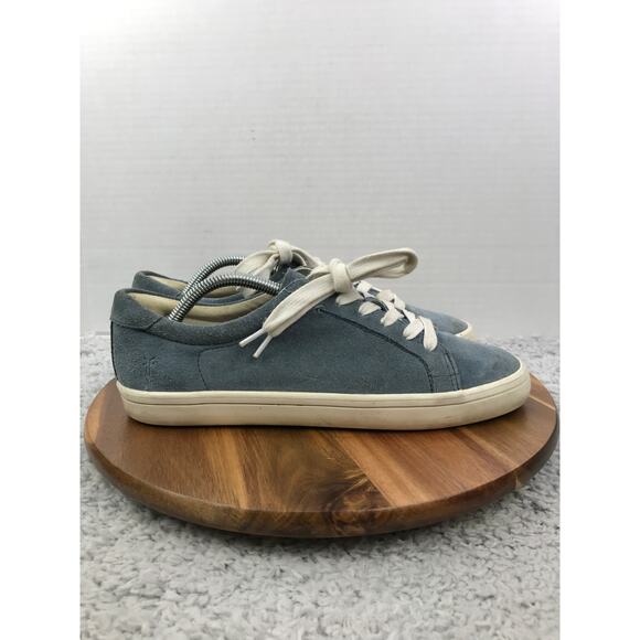 Frye Kerry Blue Suede Low Top Casual Lifestyle Lace Up Daily Sneakers Mens 10 M - Picture 3 of 12